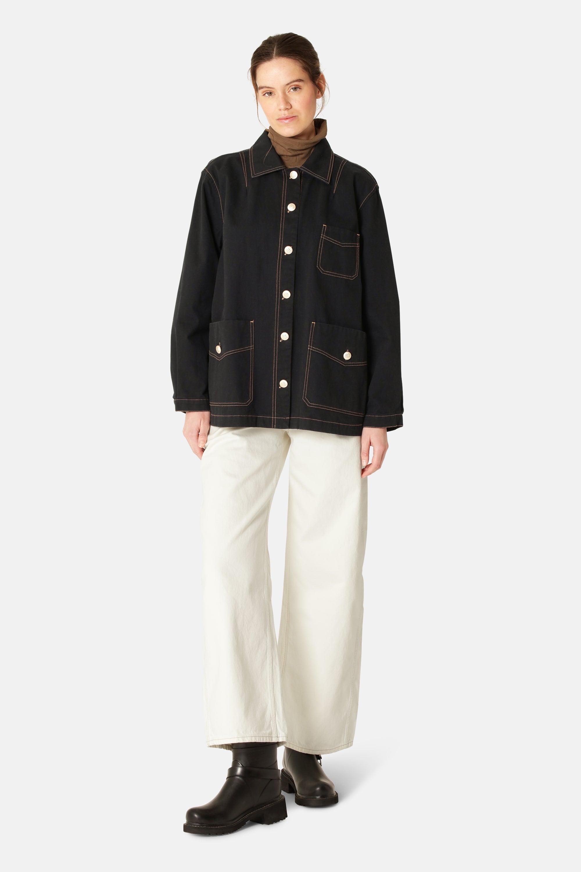 Short Overshirt Jacket - Black